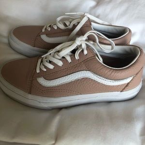 Pink Old Skool Leather Vans 5.5